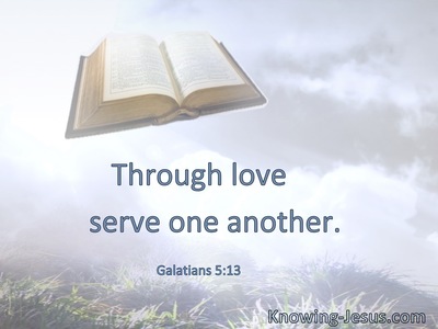 Through love serve one another.